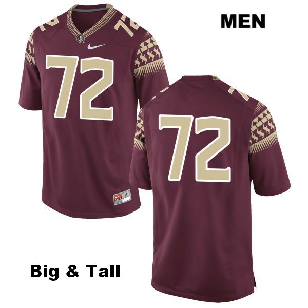 Men's NCAA Nike Florida State Seminoles #72 Mike Arnold College Big & Tall No Name Red Stitched Authentic Football Jersey IYE3669NP